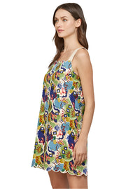 LINEN BLEND SCALLOP EDGE DRESS Shop Expeditions