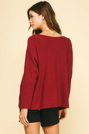 Soft V-Neck Knit Sweater Pinch