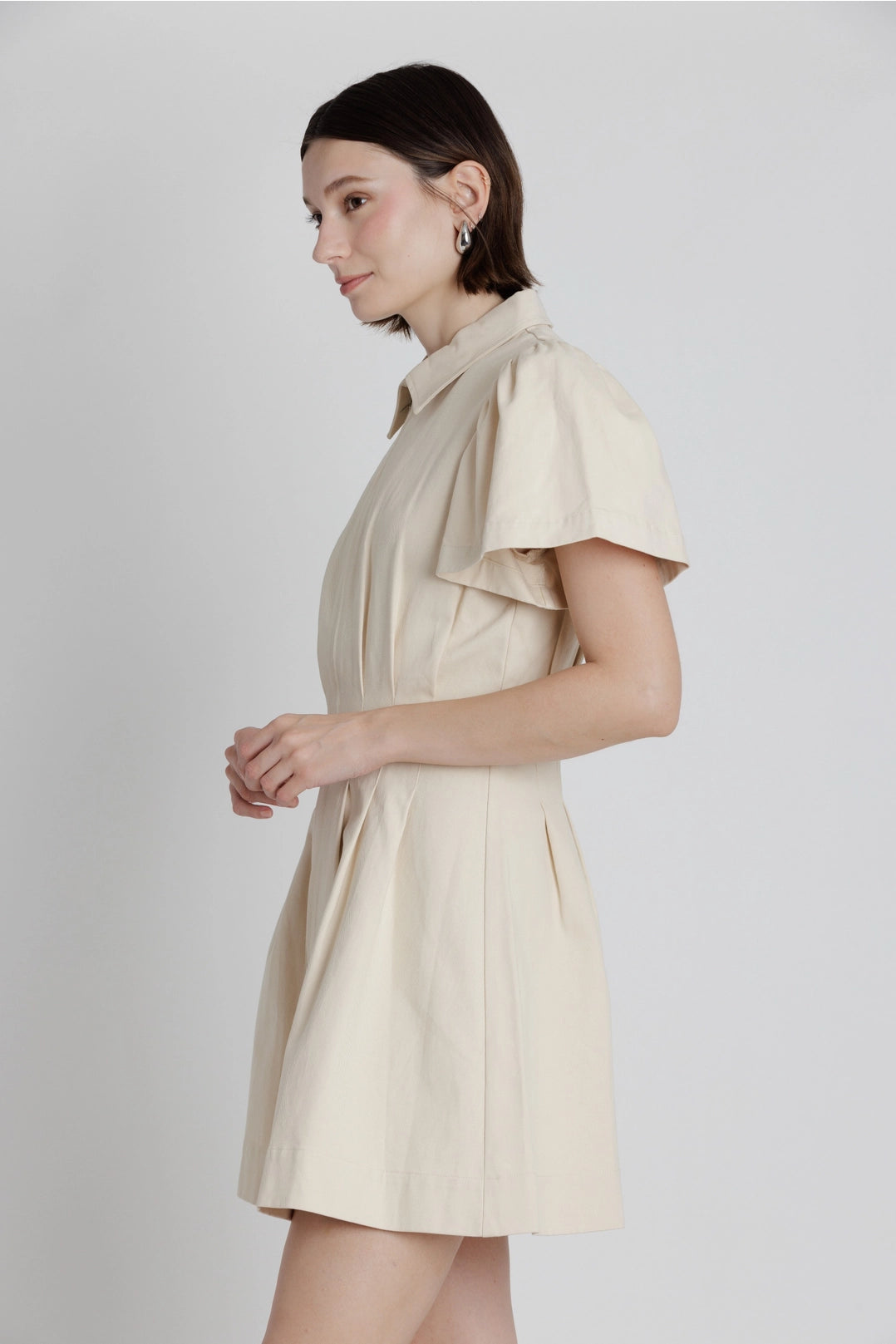 Twill Utility Mini Dress Aureum