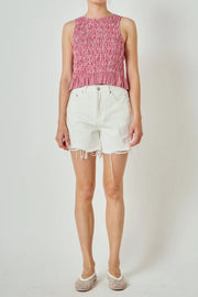 Pleated Plaid Vest English Factory