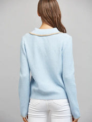Whipstitching Edge Detail Button Up Cardigan Fate