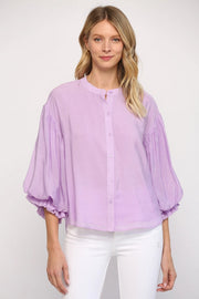 Puff Sleeve Button Down Shirt Fate