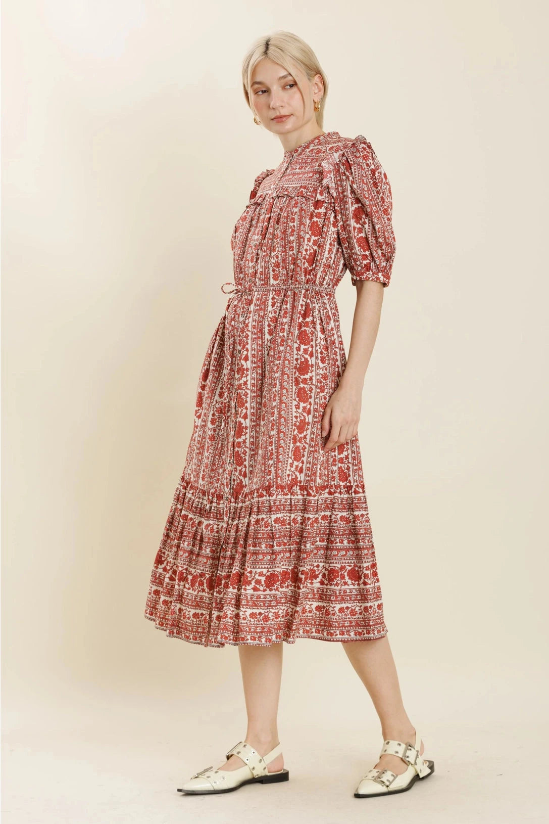 Floral Ruffle Midi Dress