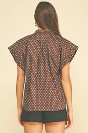 Geometric Diamond Print Shirt Pinch