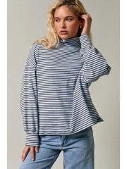Mock Neck Oversized Knit Top Le Lis