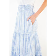Textured Striped Tiered Skirt THML