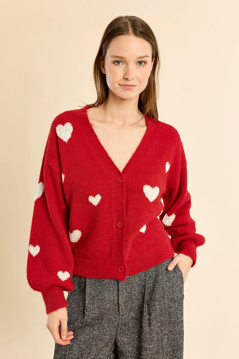Heart Print Cardigan Molly Bracken