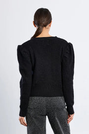 Balloon Sleeve Textured Sweater Molly Bracken