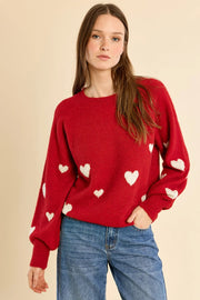 Heart Print Sweater Molly Bracken