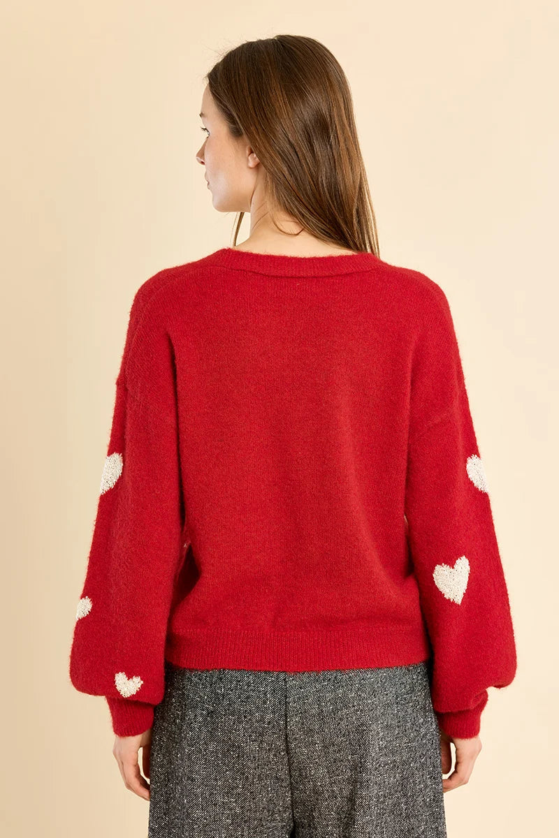 Heart Print Cardigan Molly Bracken