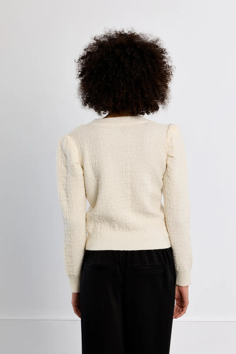 Balloon Sleeve Textured Sweater Molly Bracken