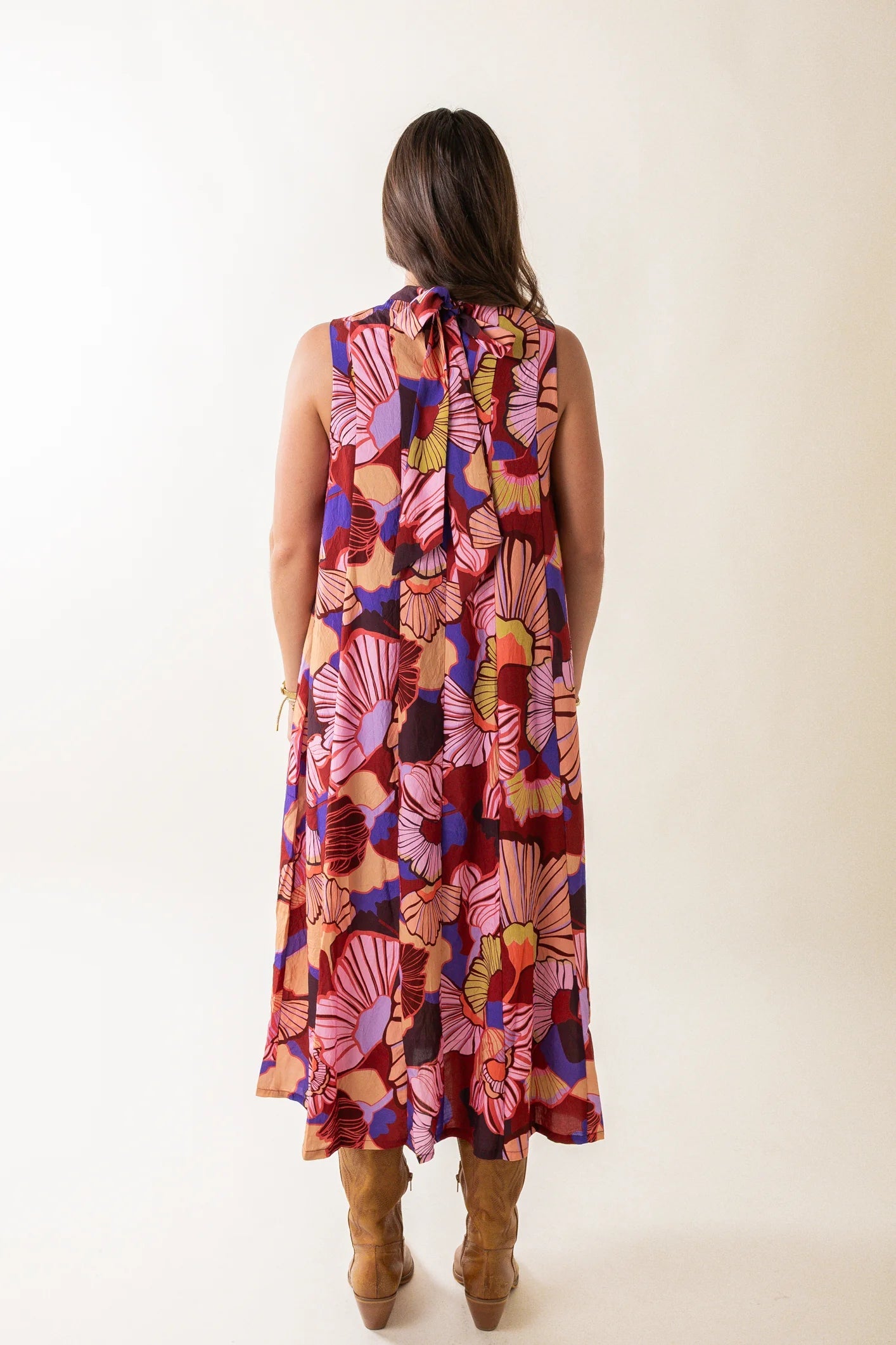 Sleeveless Floral Print Dress THML
