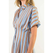 Striped Button Down Maxi Dress THML