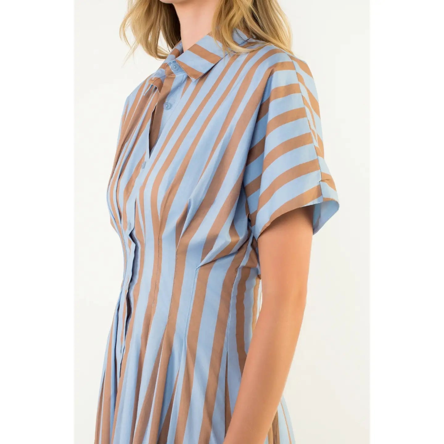 Striped Button Down Maxi Dress THML