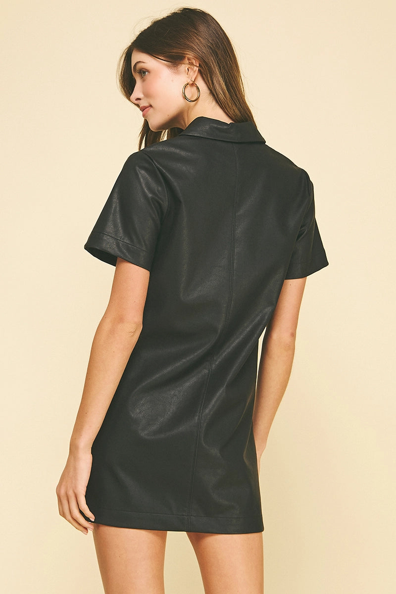 Leather Tunic Mini Dress Pinch