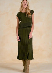 Stripe Ribbed Cap Sleeve Dress Elan