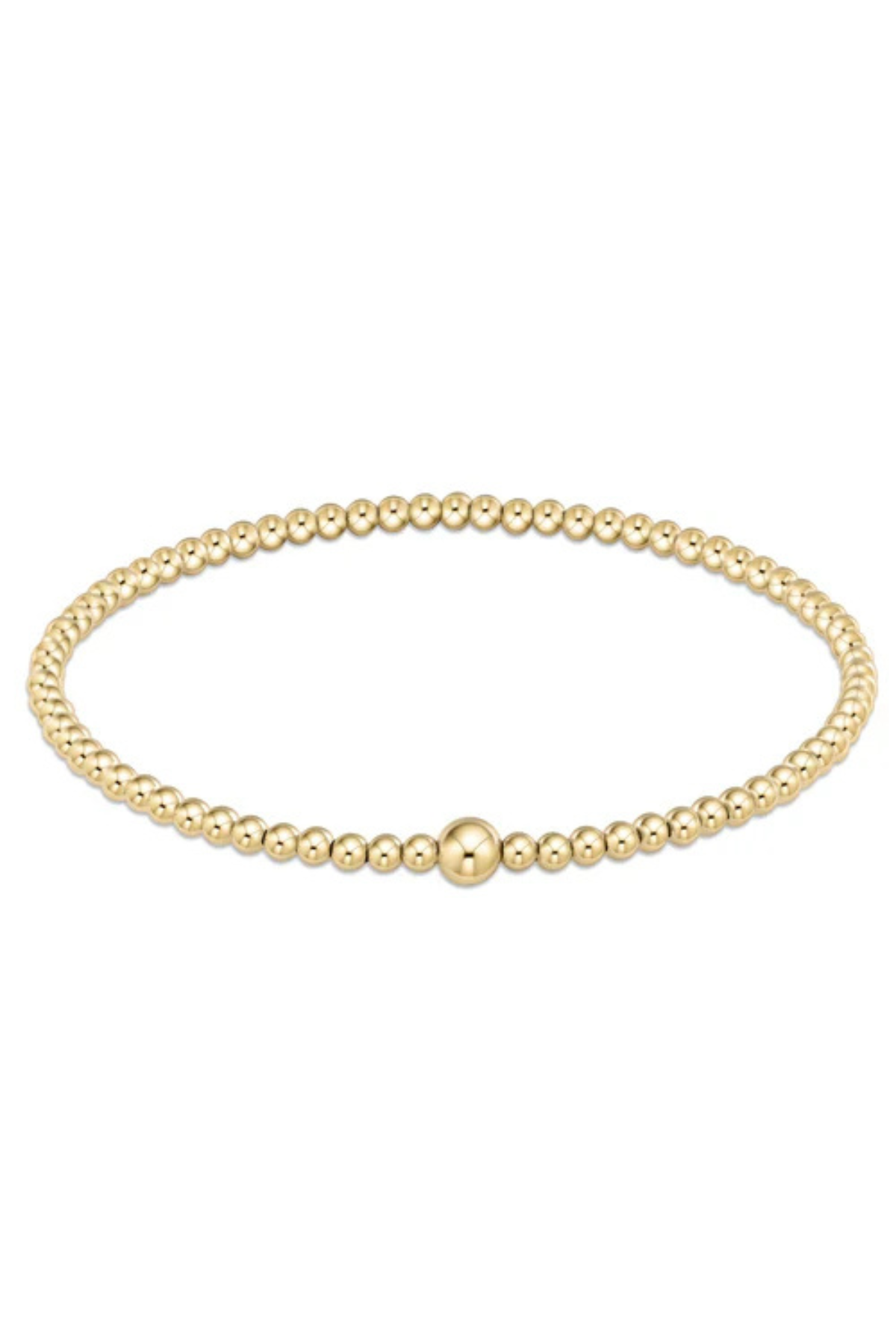 Classic Gold 3mm Bead Bangle | enewton