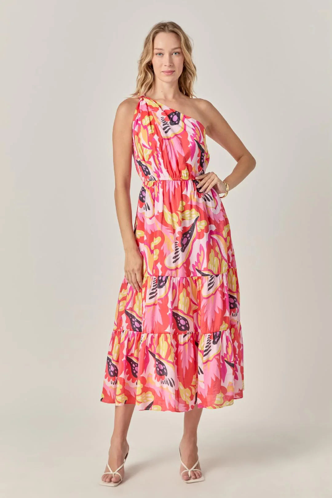 Tropic Twist One-Shoulder Maxi Dress English Factory