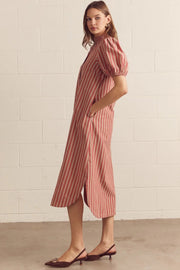 Anabelle Striped Midi Shirt Dress Entro