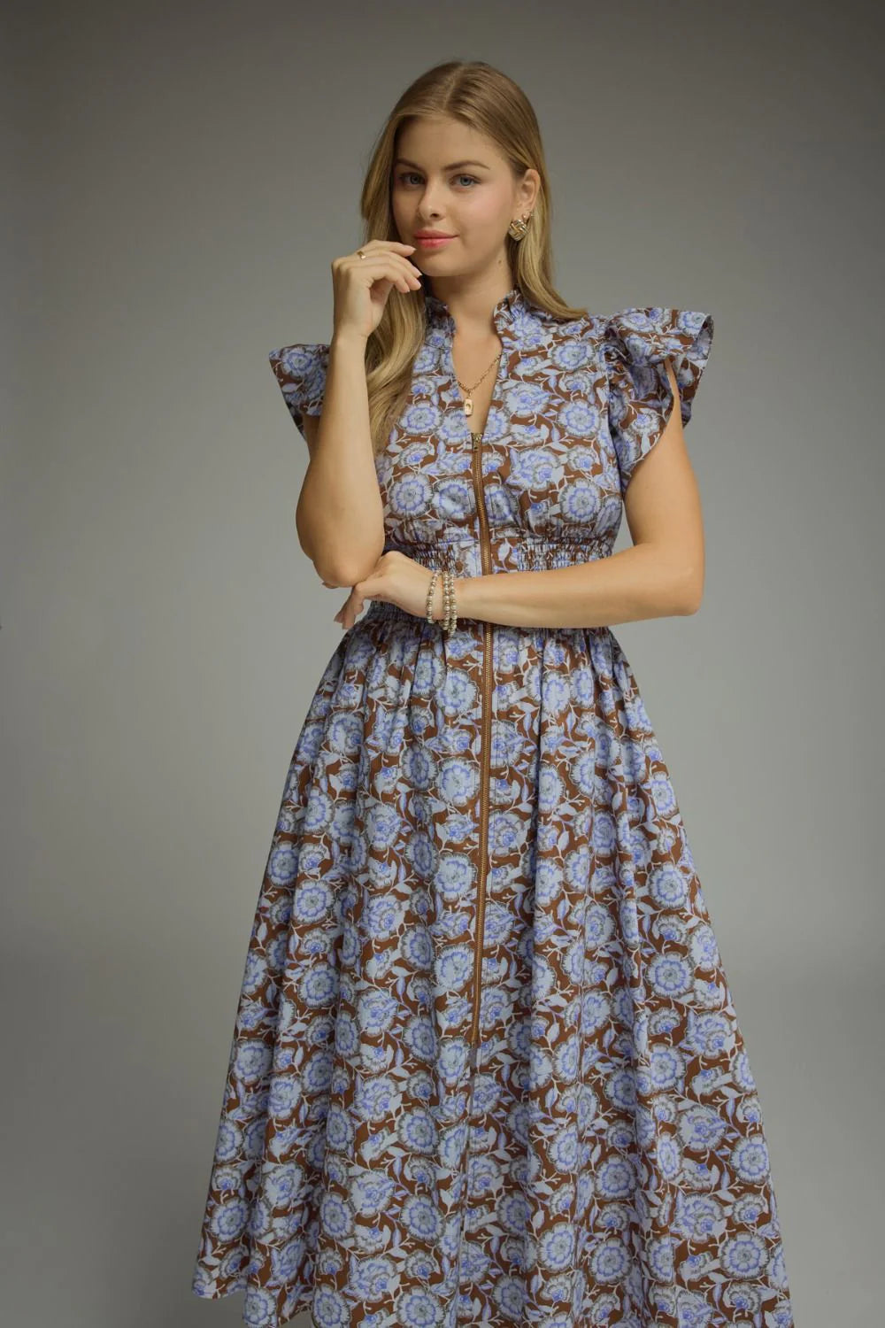 Bluebell Floral Midi Dress Entro