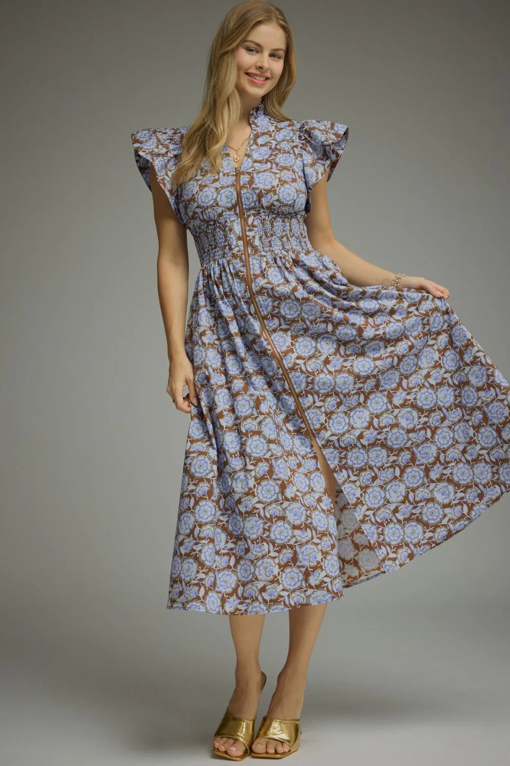 Bluebell Floral Midi Dress Entro