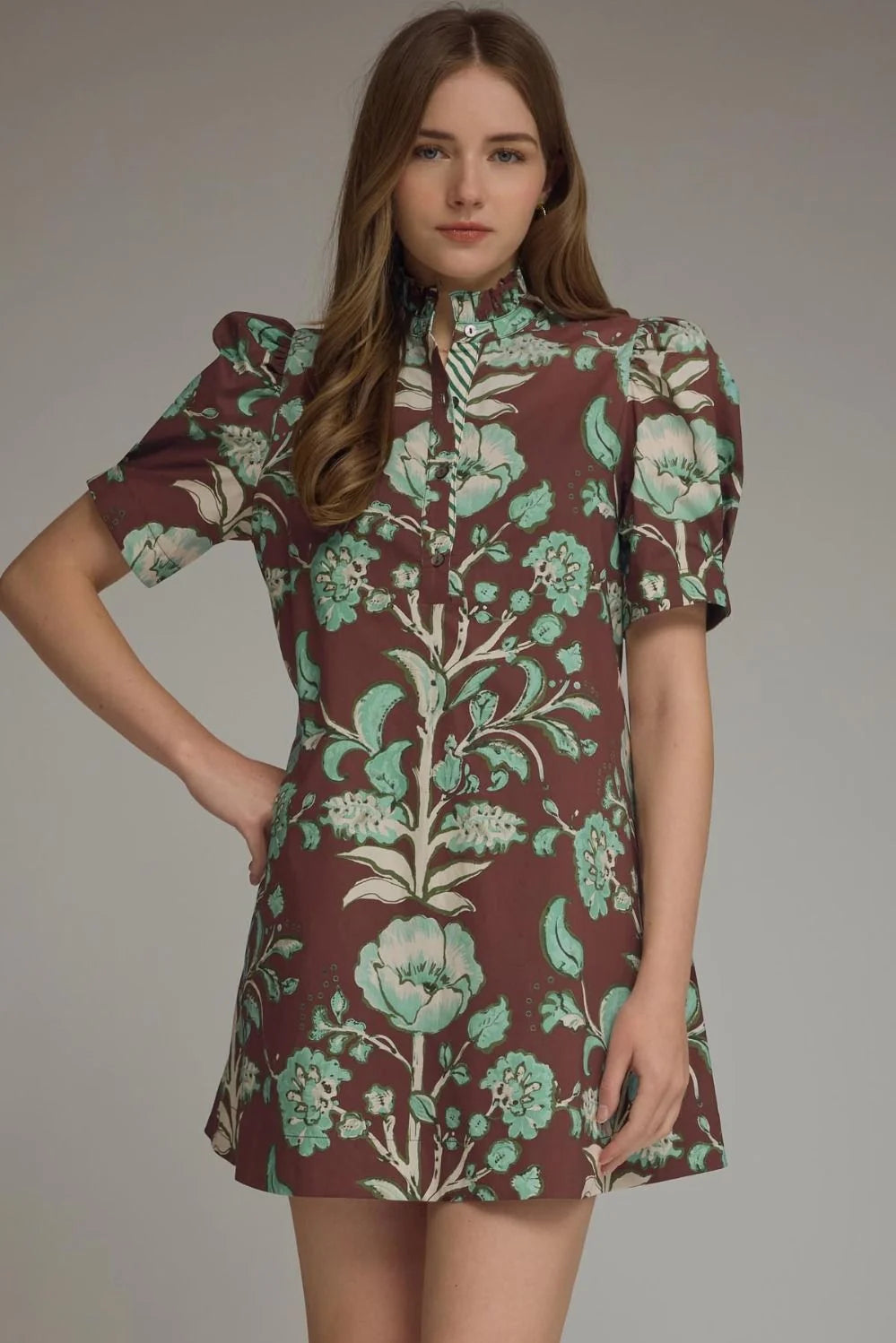 Floral Print Mini Dress Entro