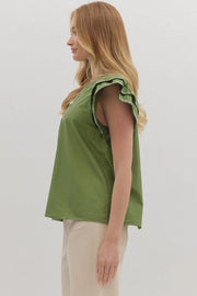 Olive Stitched Top Entro