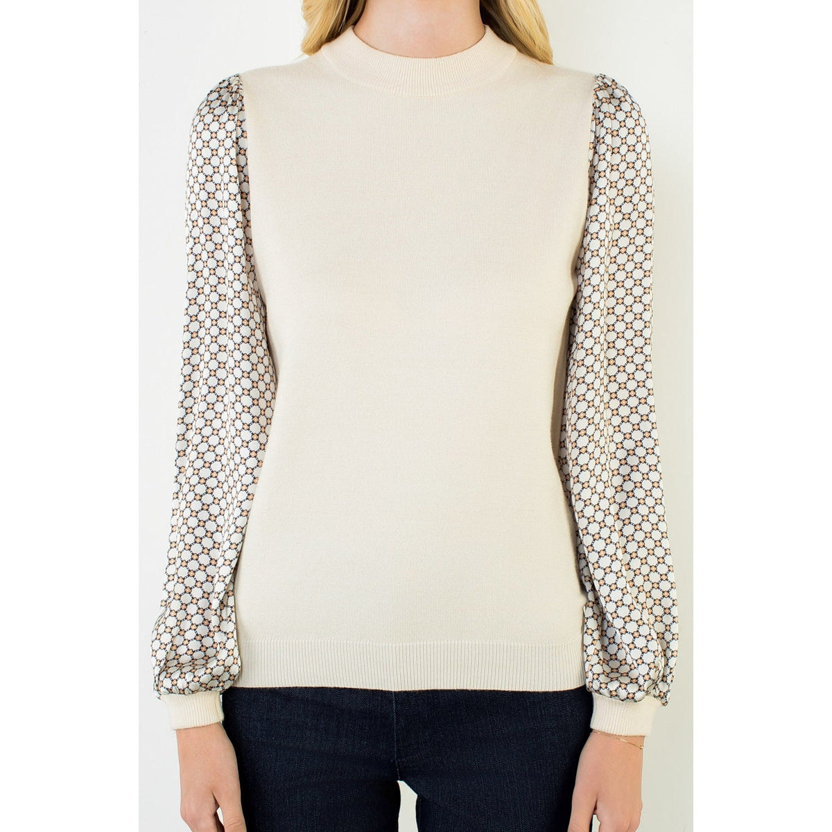 Silk Floral Flowy Sleeve Top THML