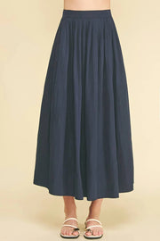Pleated A-Line Midi Skirt Pinch