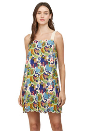 LINEN BLEND SCALLOP EDGE DRESS Shop Expeditions