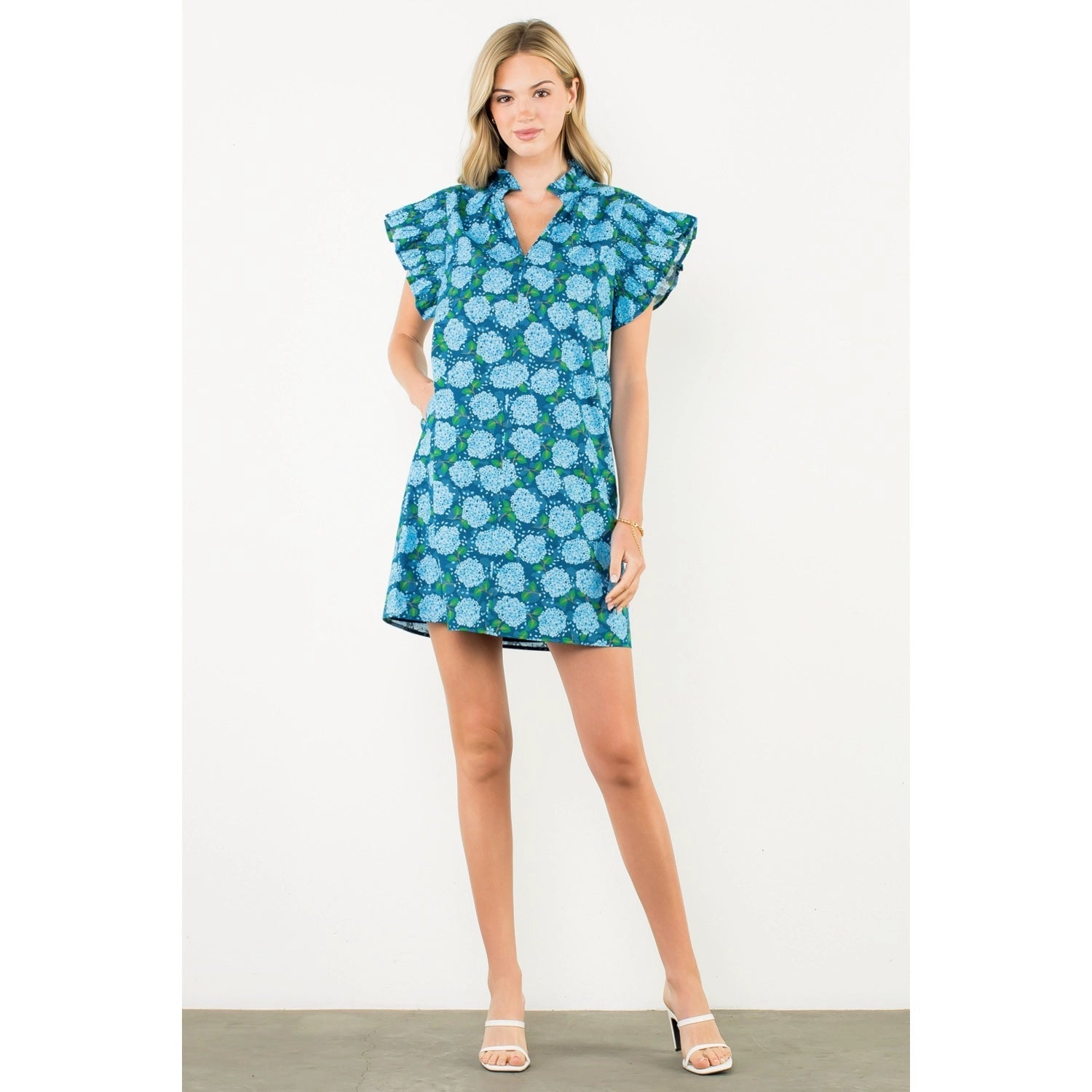 FLUTTER SLEEVE FLOWER PRINT DRESS Shop Expeditions
