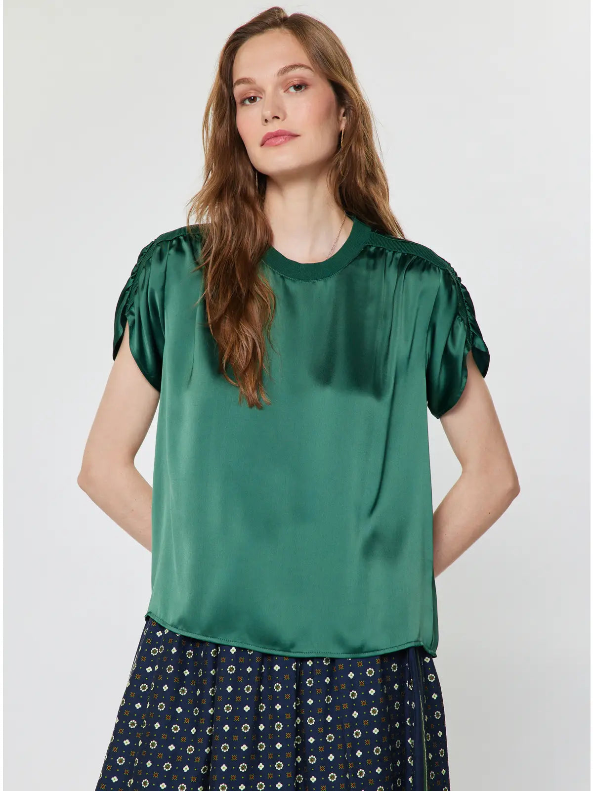 Short Sleeve Satin T-Shirt Current Air