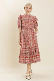 Floral Ruffle Midi Dress Aureum