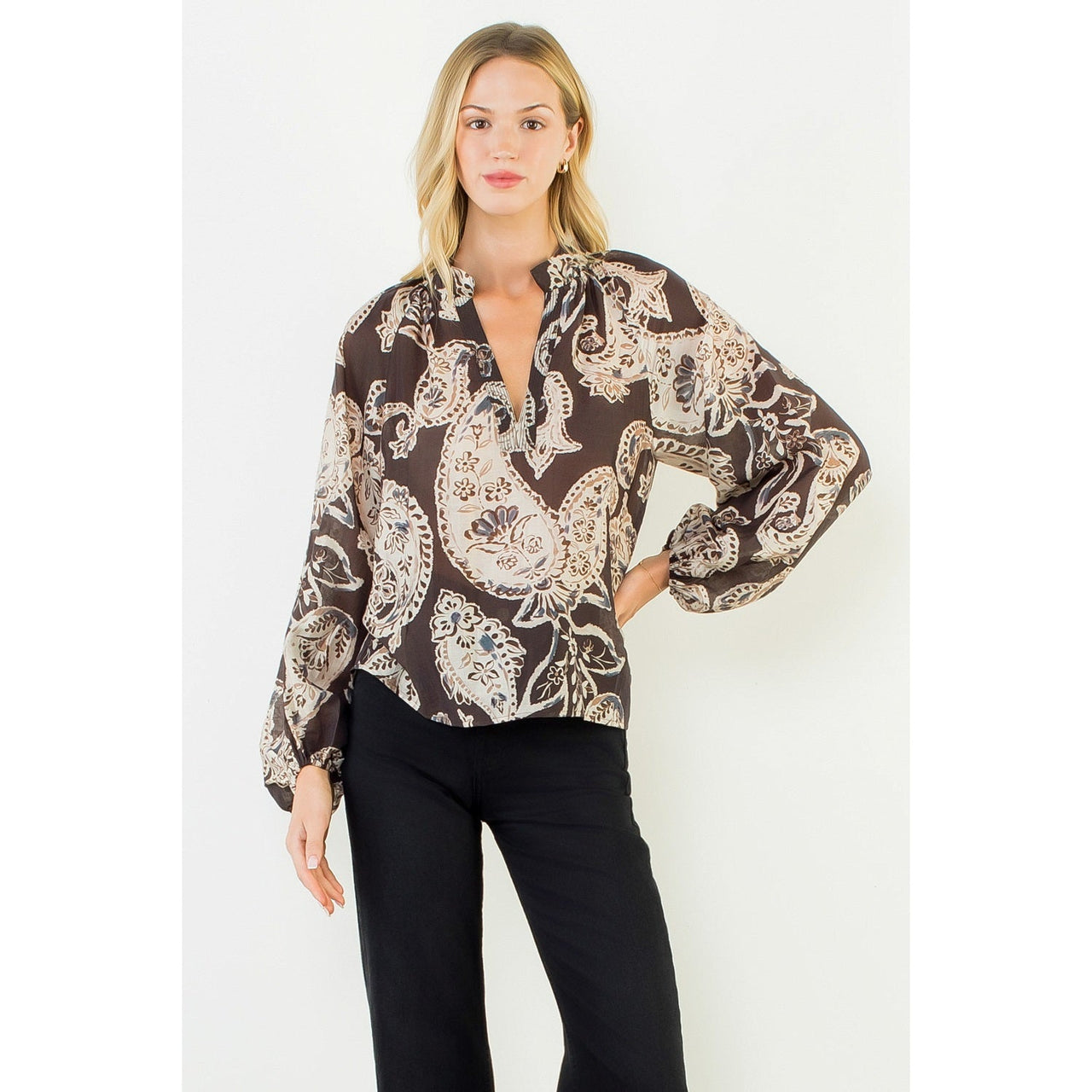 Paisley Long Sleeve Top THML
