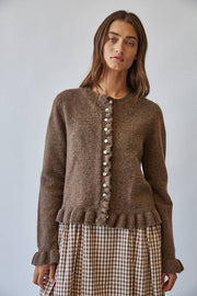 Ruffle Wave Button Knit Cardigan KLD
