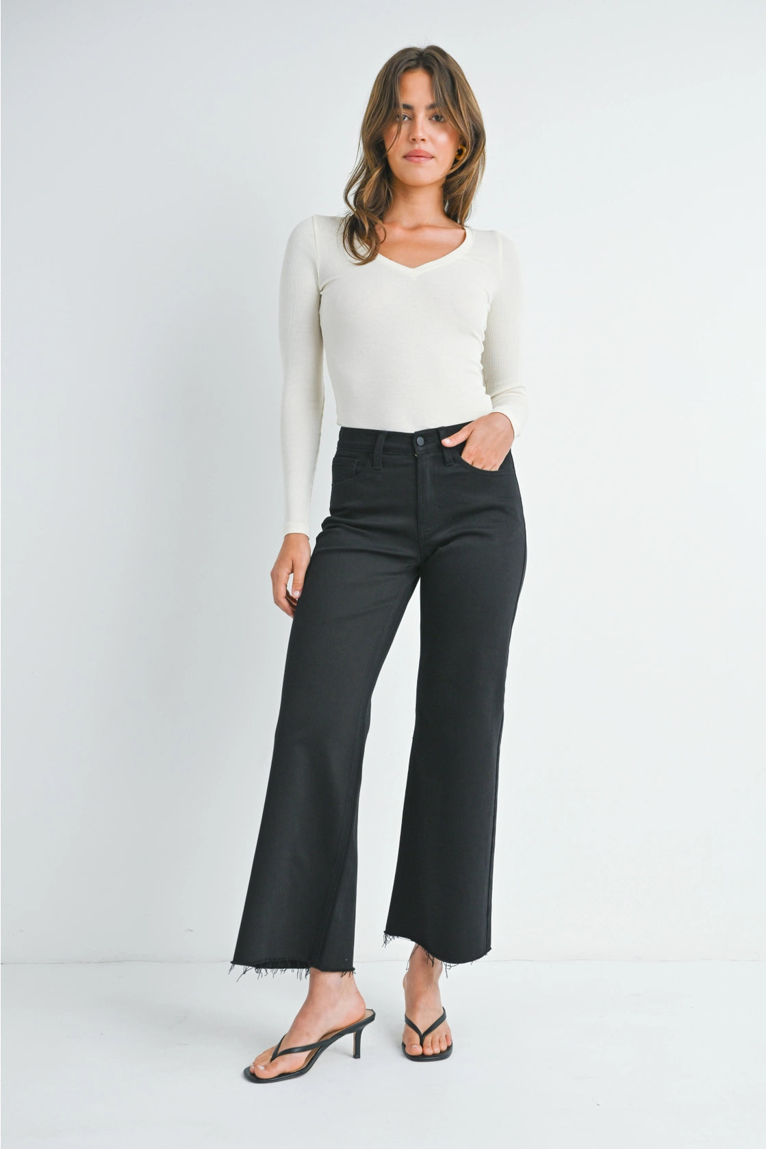 Longer Length Wide Leg Jeans