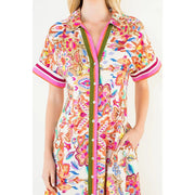 Button Down Maxi Flower Dress THML