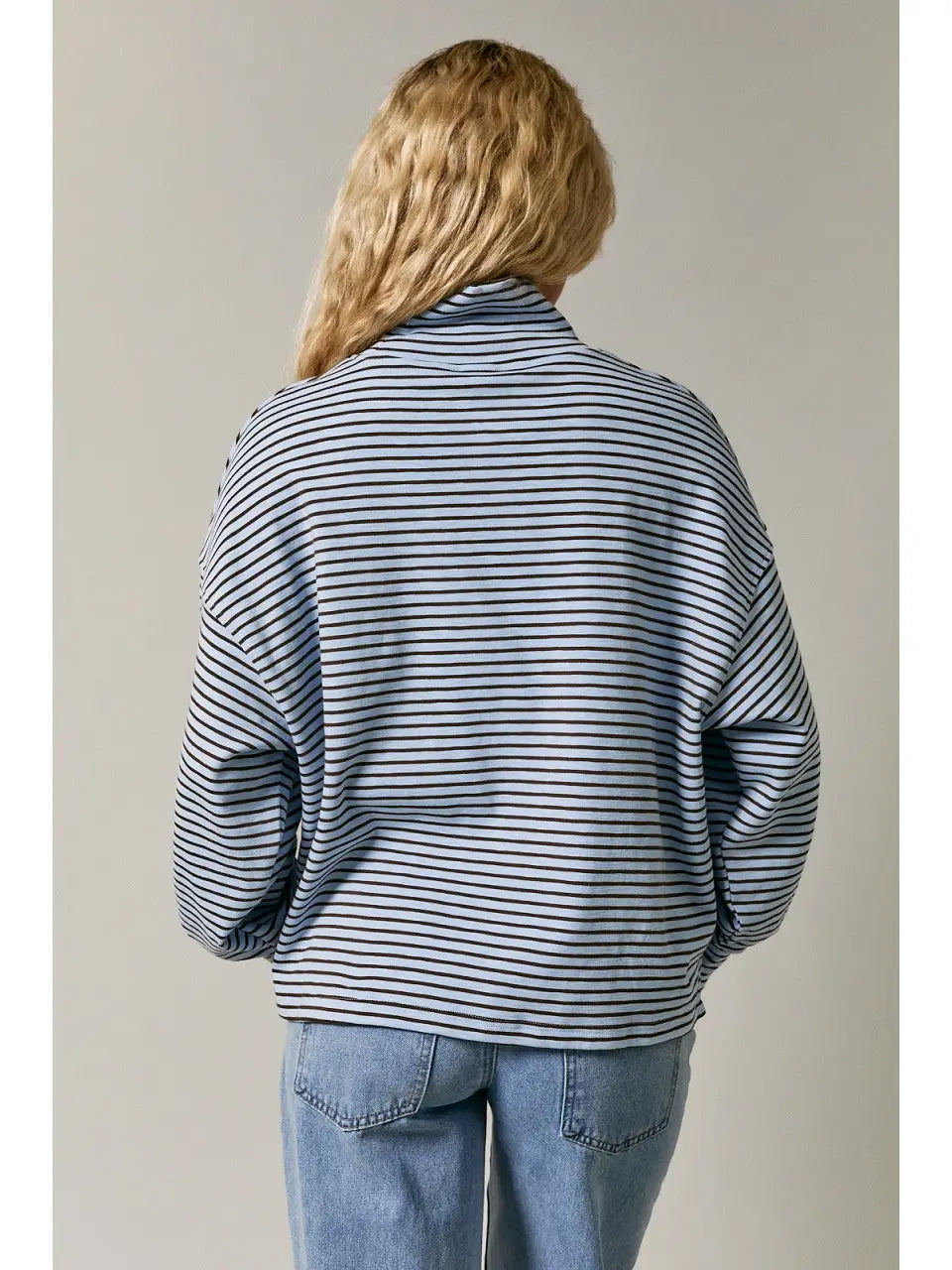Mock Neck Oversized Knit Top Le Lis