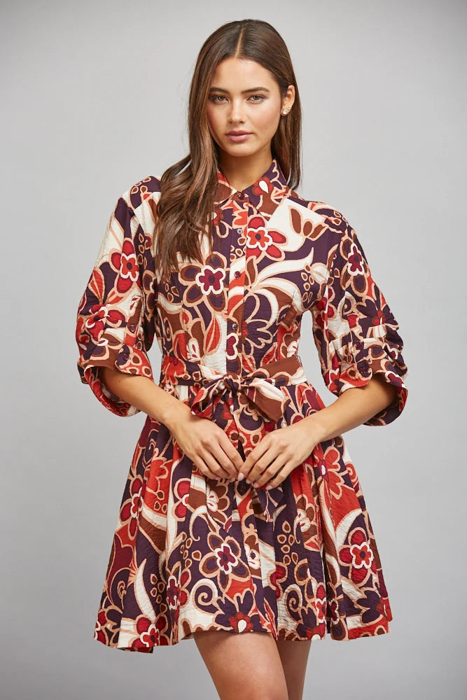 Abstract Floral Dress Fate