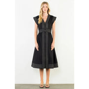 Short Sleeve Zip Up Dress THML