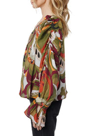 Kysandra Ruched Sleeve Blouse Ciebon