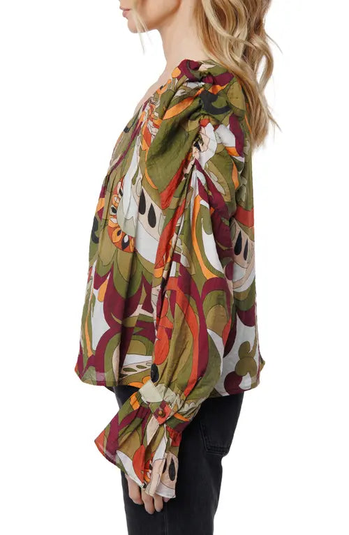 Kysandra Ruched Sleeve Blouse Ciebon