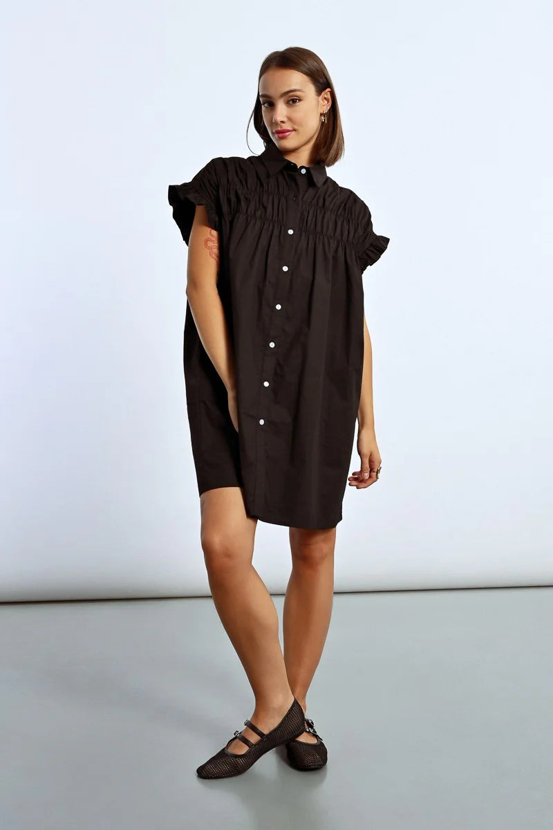 Gathered Shirt Dress