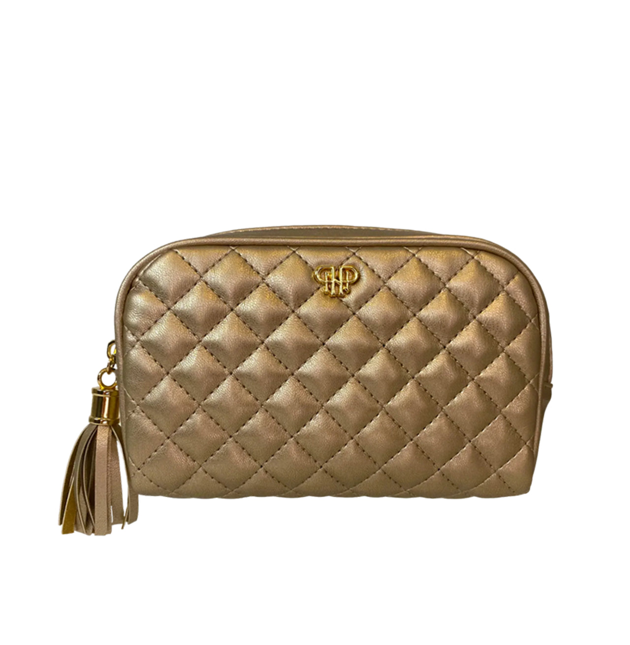 Small Makeup Case - Gold Quilted