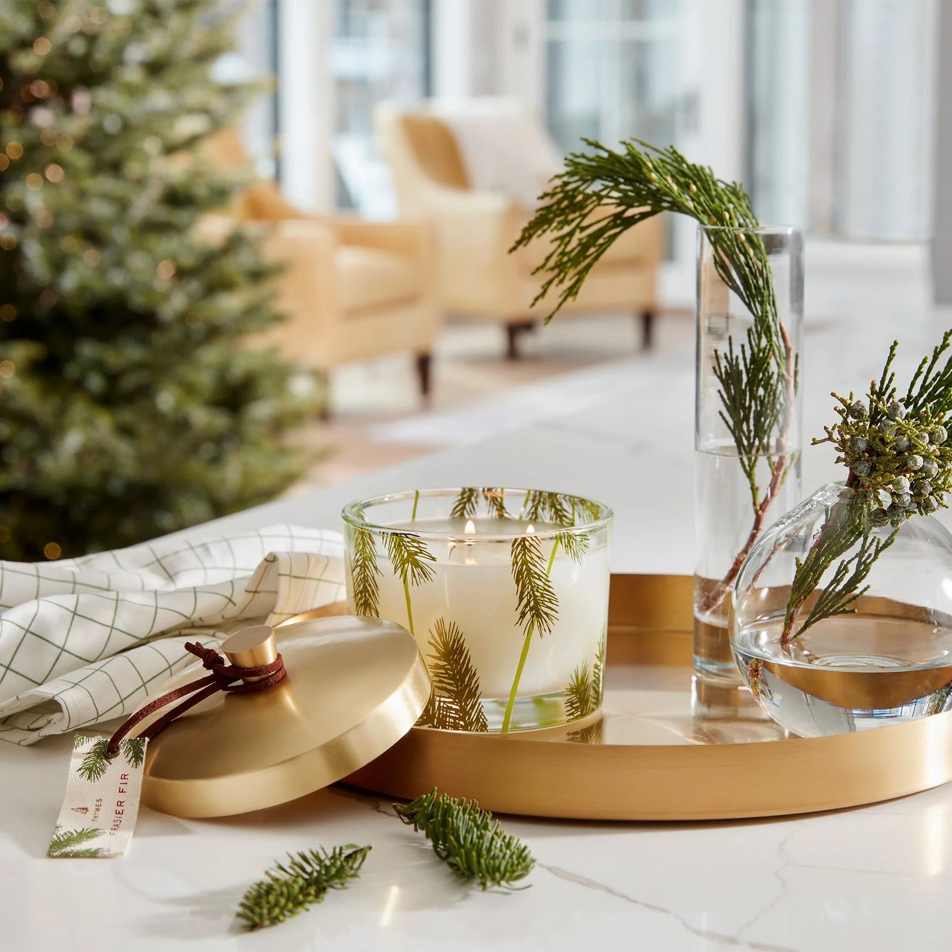 Frasier Fir Pine Needle 3-Wick Candle Thymes