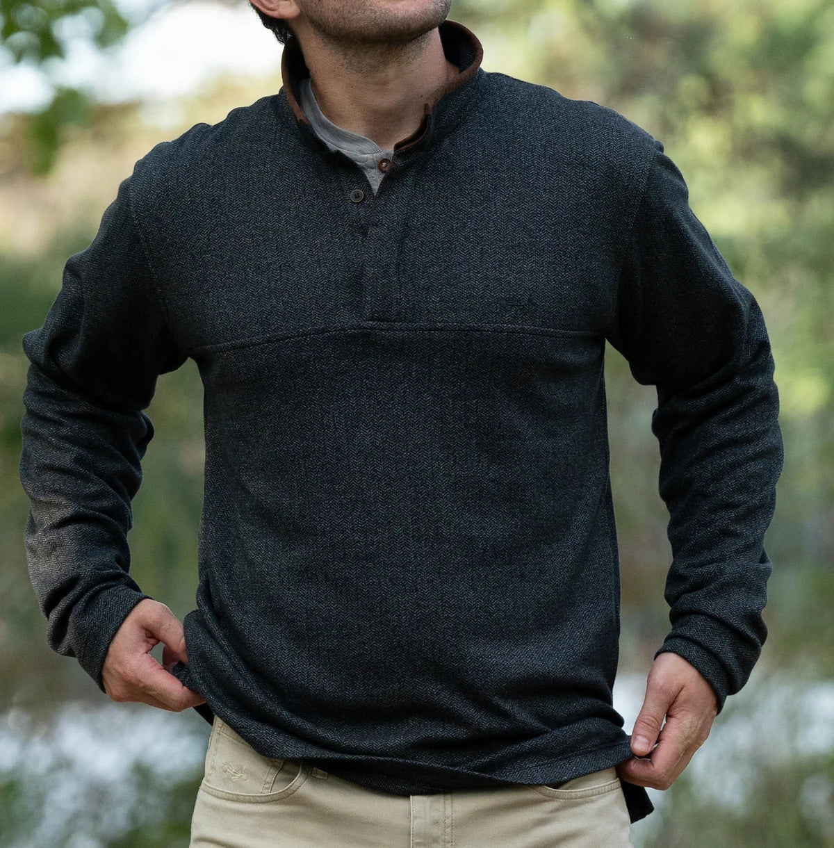 Oxford Herringbone Pull Over Coastal Cotton