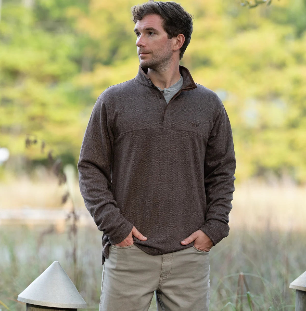 Oxford Herringbone Pull Over Coastal Cotton