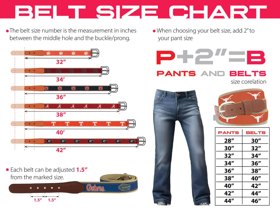 Alabama Crimson Tide Men's Collegiate Woven Ribbon Belt Zep-Pro