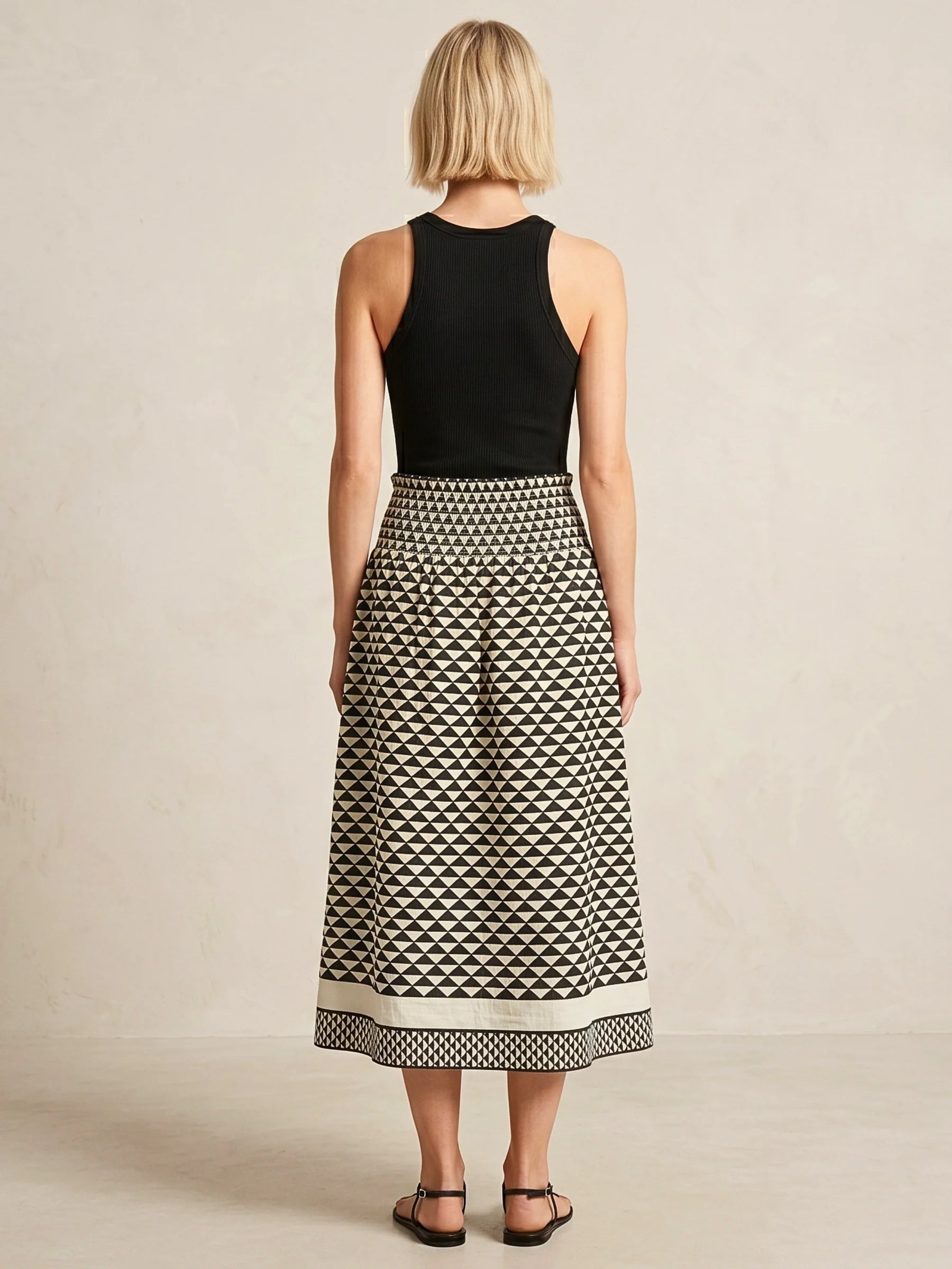 Janice Elastic Waist Midi Skirt Sofia