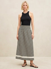 Janice Elastic Waist Midi Skirt Sofia
